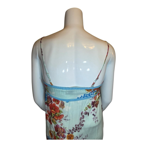 Geeta of India Cotton Cami Boho Sun Dress, Free Size., Blue Multi Floral - Picture 10 of 12